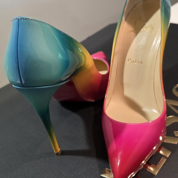 Christian Louboutin Shoes - Multicolor Gradient Stiletto Heels Pigalle 100m Size 37. Comes With Box